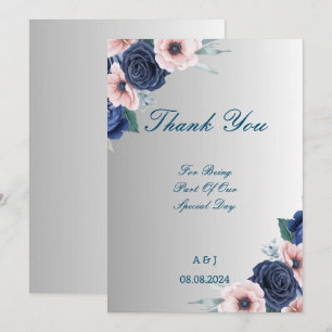 Carte de remerciement pour baby shower floral