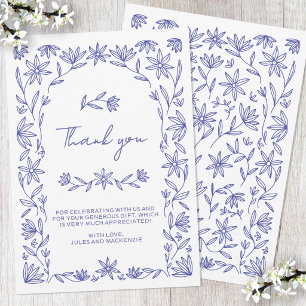 Carte de Remerciement pour Baby Shower Floral Médi