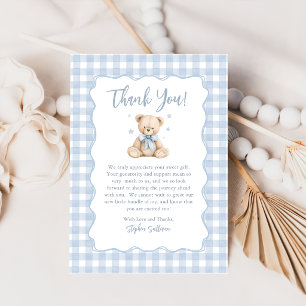 Carte de remerciement pour Baby Shower Ours en pel