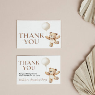 Carte de remerciement pour Baby Shower Ourson