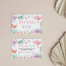 Carte de remerciement pour Baby Shower Sea You Soo