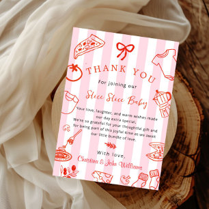 Carte de remerciement pour Baby Shower Slice Slice