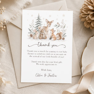 Carte de remerciement pour Baby Shower sur les Ani