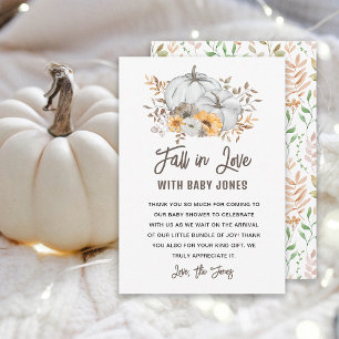 Carte de remerciement pour Baby Shower Tomber amou