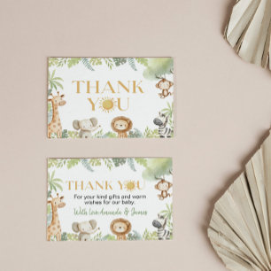 Carte de remerciement pour Baby Shower Wild One Sa