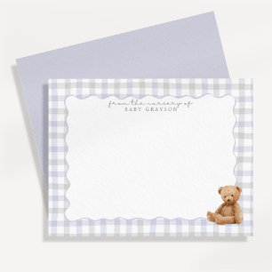 Carte de Remerciement pour Chambre de Bébé Ours en