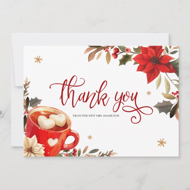 Carte de remerciement pour chocolat chaud de Noël (Devant)