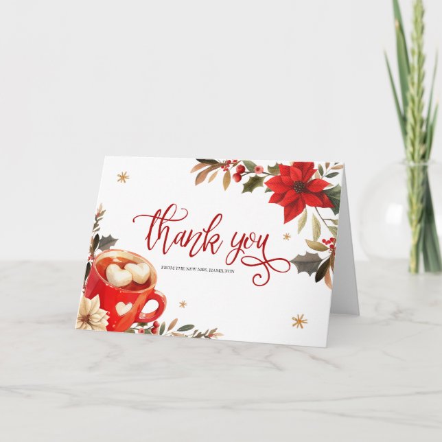 Carte de remerciement pour chocolat chaud de Noël (Devant)