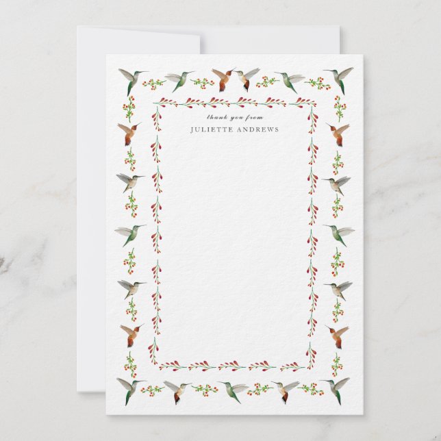 Carte de remerciement pour colibri (Devant)