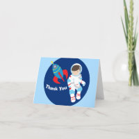 Carte de remerciement pour enfants avec astronaute