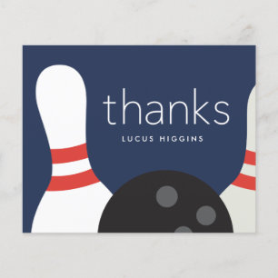 Carte de remerciement pour enfants de bowling à pe
