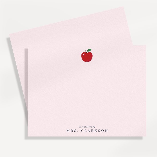 Carte de Remerciement pour Enseignant Pomme Rouge (Créateur téléchargé)