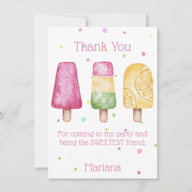 Carte de remerciement pour fête d'anniversaire ave (Devant)
