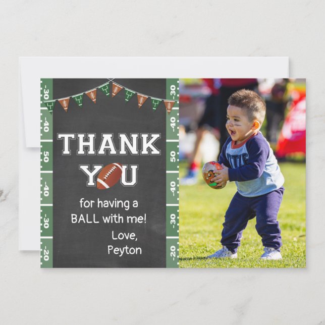 Carte de remerciement pour fête d'anniversaire de  (Devant)