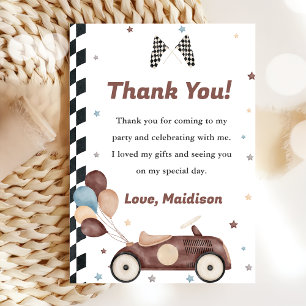 Carte de remerciement pour fête d'anniversaire de 