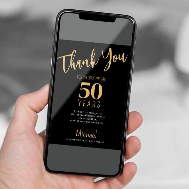 Carte de remerciement pour fête d'anniversaire de  (Créateur téléchargé)