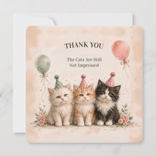 Carte de remerciement pour fête d'anniversaire que (Devant)