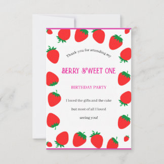 Carte de remerciement pour filles Berry Sweet One