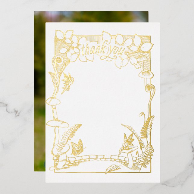 Carte de remerciement pour jardin de fées (Recto/Verso)