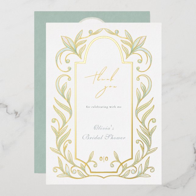 Carte de remerciement pour la douche de mariée aux (Recto/Verso)