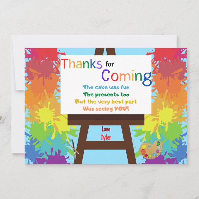 Carte de remerciement pour la fête d'anniversaire  (Devant)