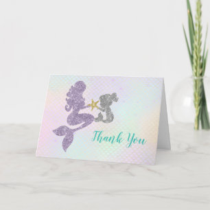Carte de remerciement pour la fête prénatale sirèn