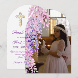 Carte de remerciement pour la première communion s