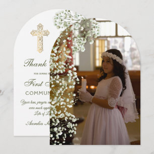 Carte de remerciement pour la première communion s
