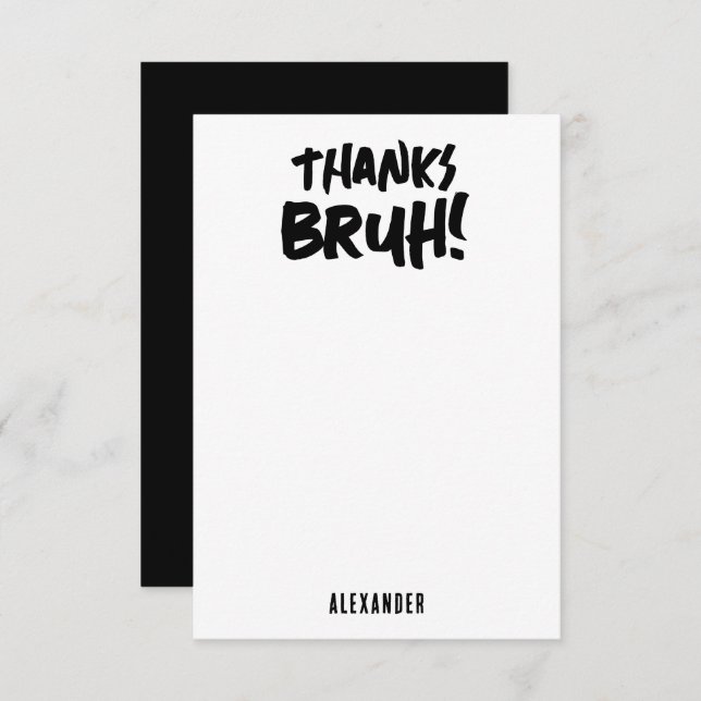 Carte de remerciement pour l'anniversaire de Bruh  (Devant / Derrière)