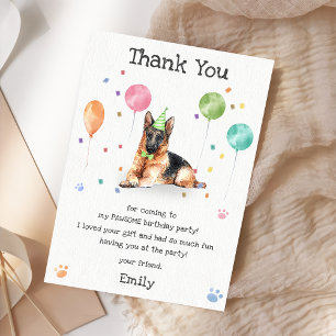 Carte de remerciement pour l'anniversaire d'un chi