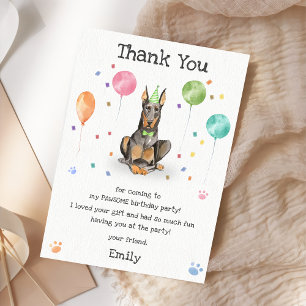 Carte de remerciement pour l'anniversaire d'un chi