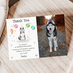 Carte de remerciement pour l'anniversaire d'un chi