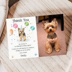 Carte de remerciement pour l'anniversaire d'un chi