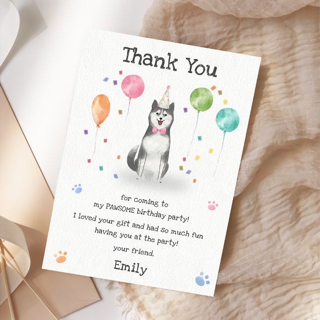 Carte de remerciement pour l'anniversaire d'un chi (Créateur téléchargé)