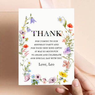 Carte de remerciement pour le 1er anniversaire de 