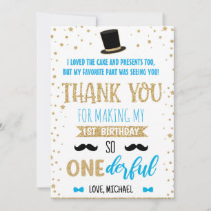 Carte de remerciement pour le premier anniversaire