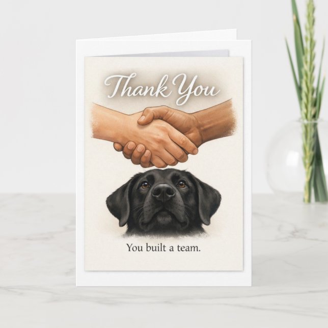 Carte de remerciement pour l'équipe de chien guide (Devant)