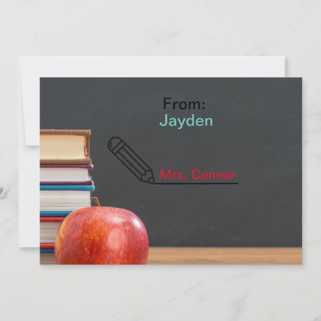 Carte de remerciement pour les enseignants à la re (Devant)