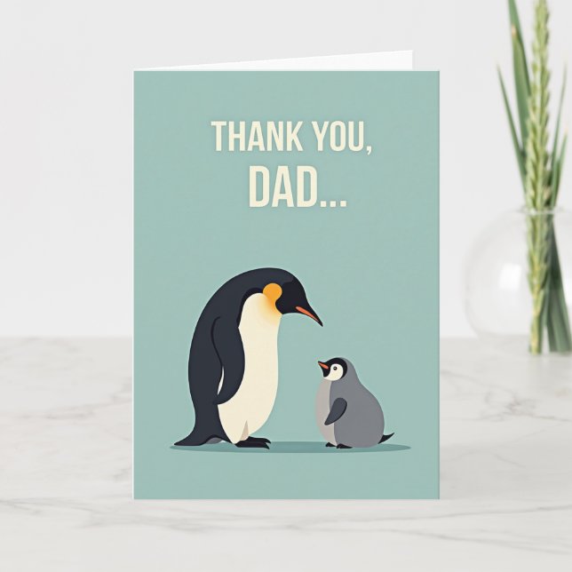 Carte de remerciement pour papa avec un oiseau (Devant)