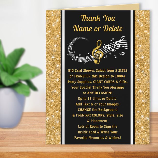 Carte de remerciement pour professeur de musique,  (Music teacher thank you cards. Choir Director Card. Band Director, Music teacher appreciation card.)