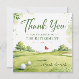 Carte de remerciement pour retraite de golf, carte