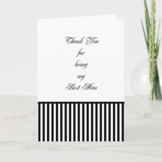 Carte de remerciement pour témoin avec rayures noi