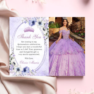 Carte de remerciement pour Tiara papillon floral Q