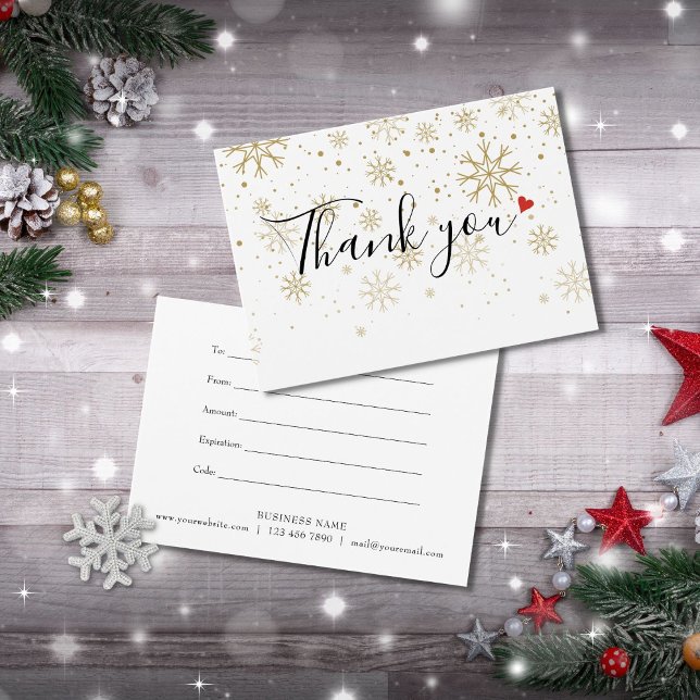 Carte de remerciement pour un certificat cadeau d' (Créateur téléchargé)