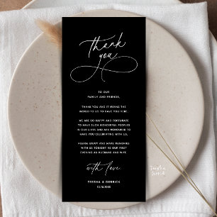 Carte de Remerciement pour un Dîner de Mariage Rom