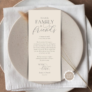 Carte de remerciement pour un dîner romantique