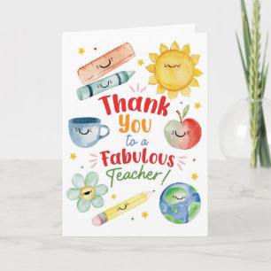 Carte de remerciement pour un professeur fabuleux