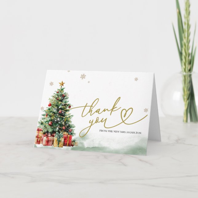 Carte de remerciement pour une baby shower de Noël (Devant)