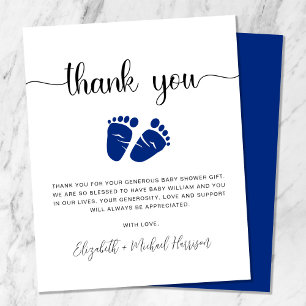 Carte de remerciement pour une baby shower garçon 