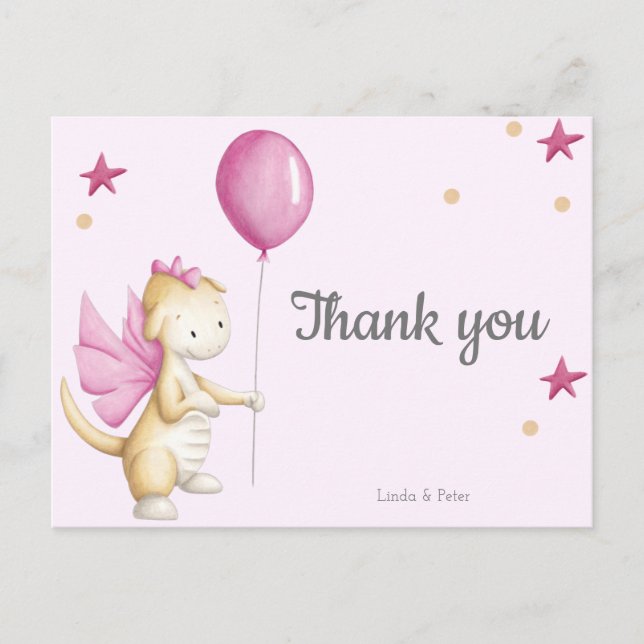 Carte de remerciement pour une Baby Shower Magique (Devant)
